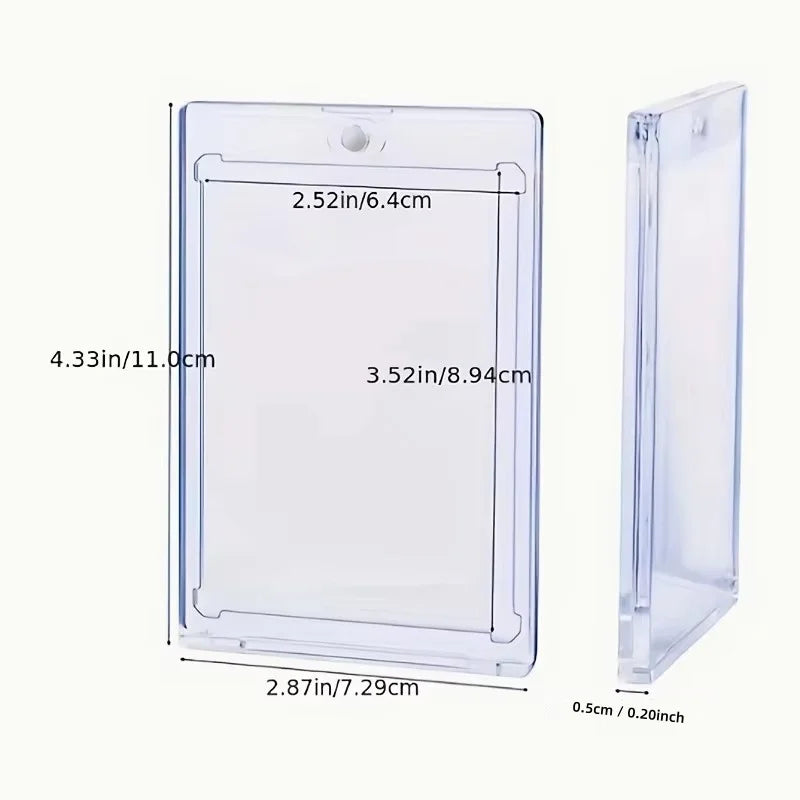 10 Pieces of 35Pt Clear Magnetic Card Storage Boxes, Hard Plastic Storage Boxes, Uv-Resistant Acrylic Magnetic Card Holders, 
