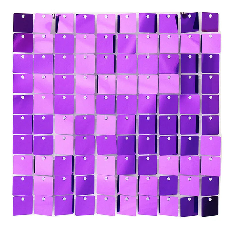 6-30Pcs Colorful Glitter Sequins Background Wall Panels Light Gold Square Shiny Panels Wedding Birthday Christmas Party Backd