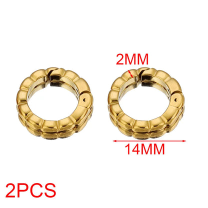 2pcs Stainless Steel Clasps Geometry Heart Round Ring Lobster Clasp Hooks Connectors Necklace for DIY Jewelry Making Supplies