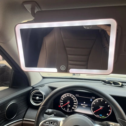 Car Interior Mirrors Sun Visor Plate LED HD Makeup Mirror for Girls Women Rechargeable Fill Light Universal Thin Vanity Mirro