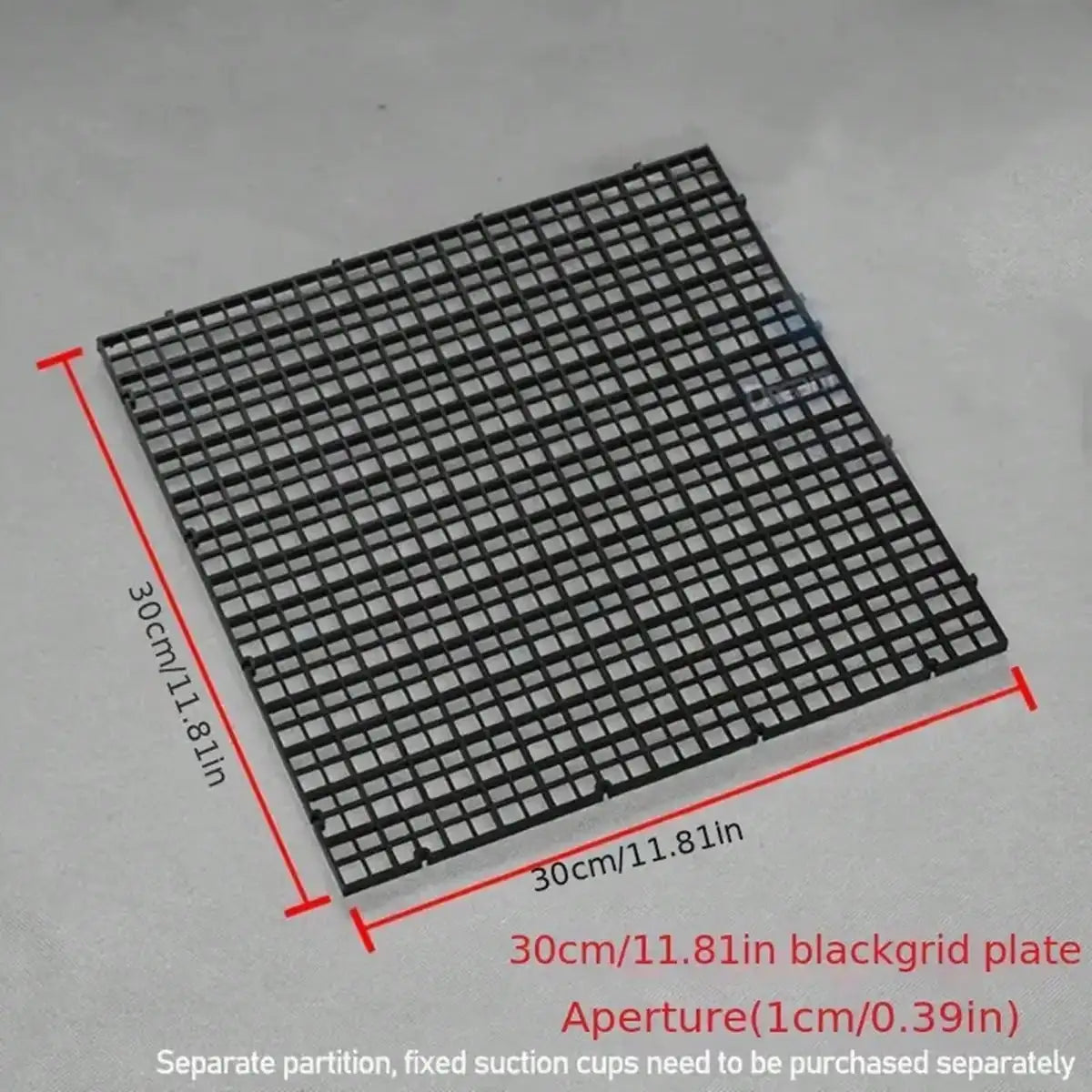 Adjustable Aquarium Divider Grid with Suction Cups Freely Move Up Down Ideal for Fish Tank Partitioning Easy to Install - Bla