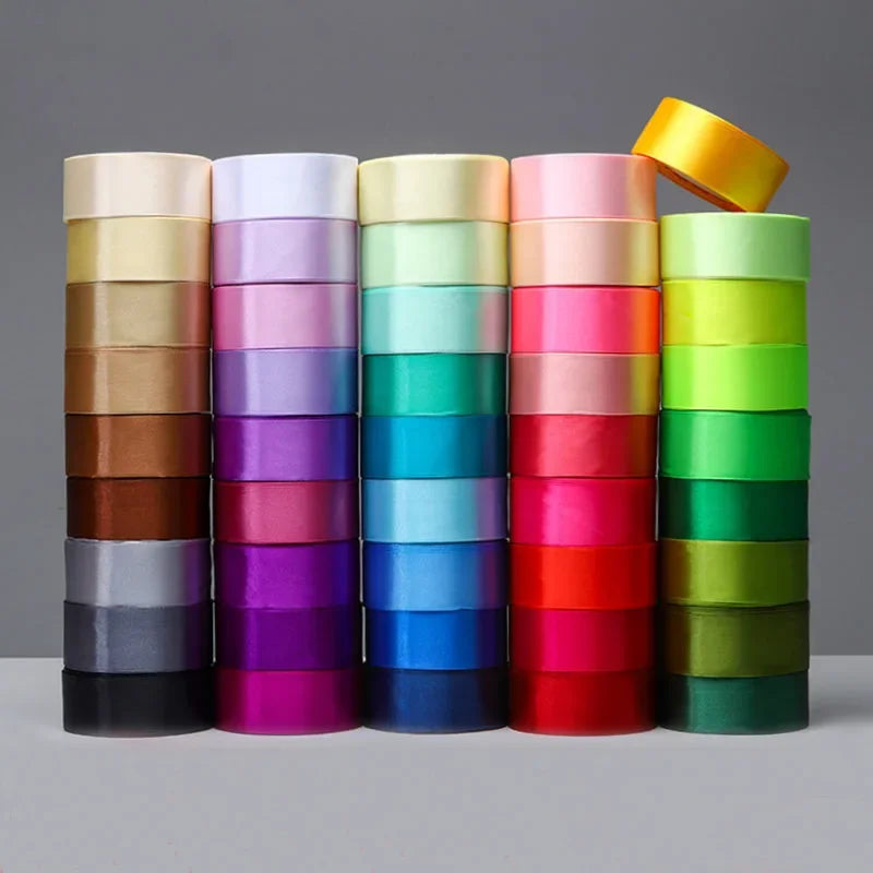 6mm 10mm 15mm 20mm 25mm 40mm 50mm Satin Ribbons White Pink Red Blue Purple Green Black Yellow Orange Ribbons 34 Colors Pick U