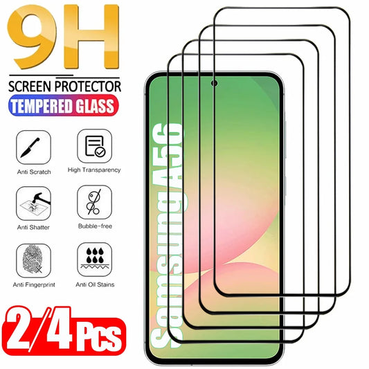 2/4PCS Cristal Templado For Samsung Galaxy A56 A55 A54 A53 Tempered Glass For Samsung A18 A17 A27 A37 A57 A36 A26 A16 Screen 