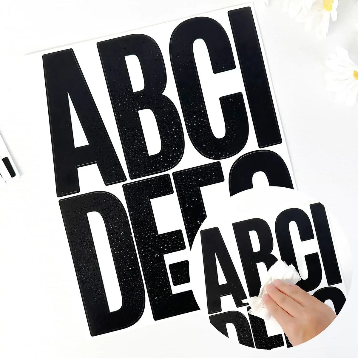 4 Sheets 5 Inch Big Alphabet Letter Numbers Stickers Removable Waterproof Letter Stickers for Car Mailbox Home Shop Office De