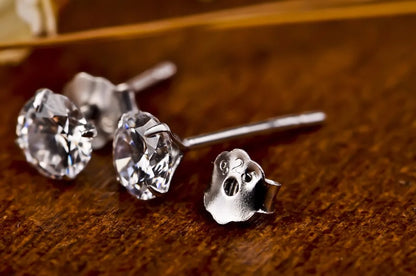 Crystal Zircon Real 925 Sterling Silver Earrings Channel Cubic Zirconia Silver Stud Earrings for Women Sterling Silver Jewelr