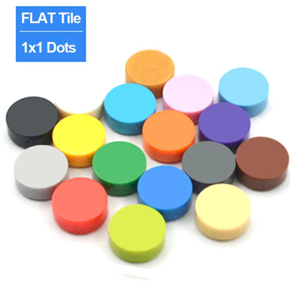 800PCS FLAT Tile 1x1 Dots Round Bricks 35381 98138 MOC DIY Building Blocks Parts for Mosaic Portrait Art Design Children Toys