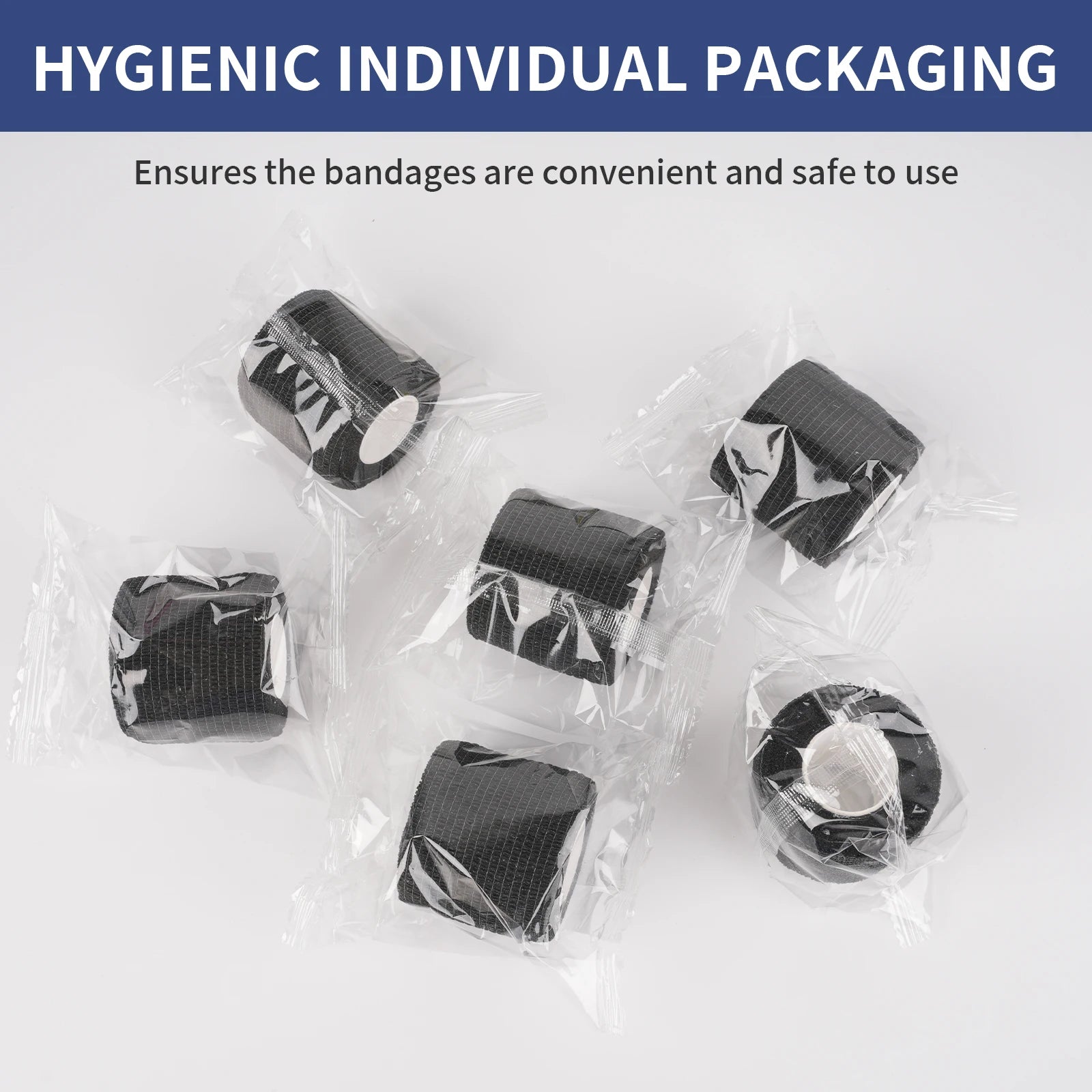 3/6/12/24/48 PCS Tattoo Grip Cover Wrap Disposable Black Bandage For Tattoo Grip Bandage Machine Tape Tube Accessories