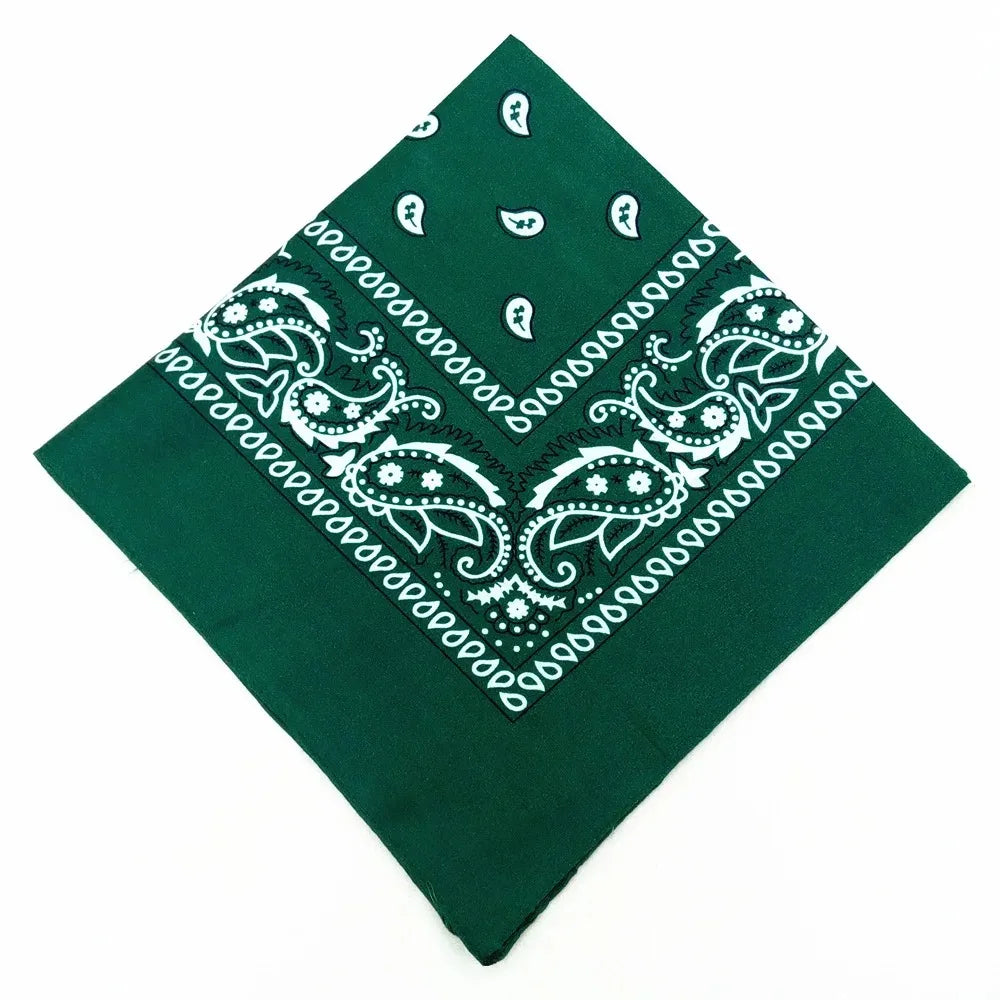 Unisex Men Women Bandana Hairband Cowboy Mens Biker Sports Headwear Wrist Hairwrap Single Sided Head Wrap Scarf Paisley - Bla