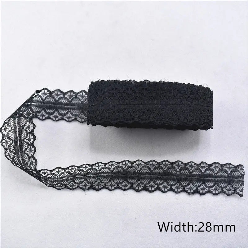 Lace Trim 10 Yards, Black Lace Ribbon for Sewing, Vintage Lace Trim for DIY Crafts, Planner Decorating, Fabric Accent Wide 14