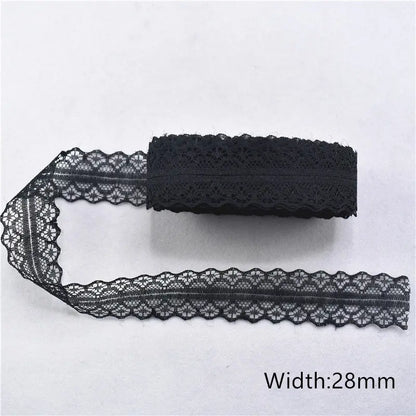 Lace Trim 10 Yards, Black Lace Ribbon for Sewing, Vintage Lace Trim for DIY Crafts, Planner Decorating, Fabric Accent Wide 14