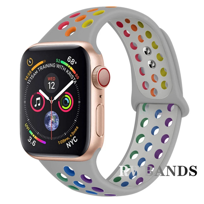 Sport Strap for Apple Watch Band 46mm 44mm 40mm 42-38-41mm 45mm Breathable Bracelet iWatch Series 10 9 8 7 6 SE 5 3 Ultra 2 4