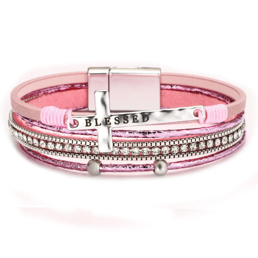 Bohemian Cowboy Chic Cross Bracelet Western Jewelry For Women Christian Bracelets Religious Bracelets