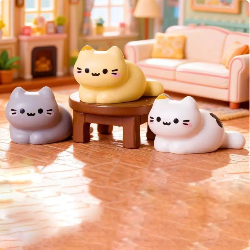 8Pcs Cute Cat Figurine Miniature DIY Decor Lovely Kitten Ornament Home Desk Car Dashboard Micro Landscape Mini Crafts Decorat