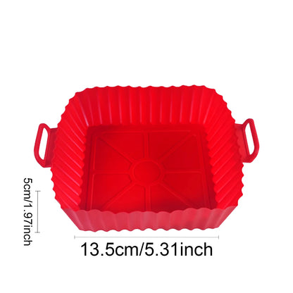 Silicone Air Fryer Liners Pot,Airfryer Basket Cooking Gadgets ,Reusable Baking Tray Non-stick Pizza Pan Oven Kitchen Accessor