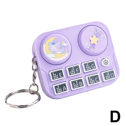 1pc Mini Music DJ Disc Player Keychain Musical Instrument Sound Button Toy Games Children's Educational Toy Bag Pendant Keych