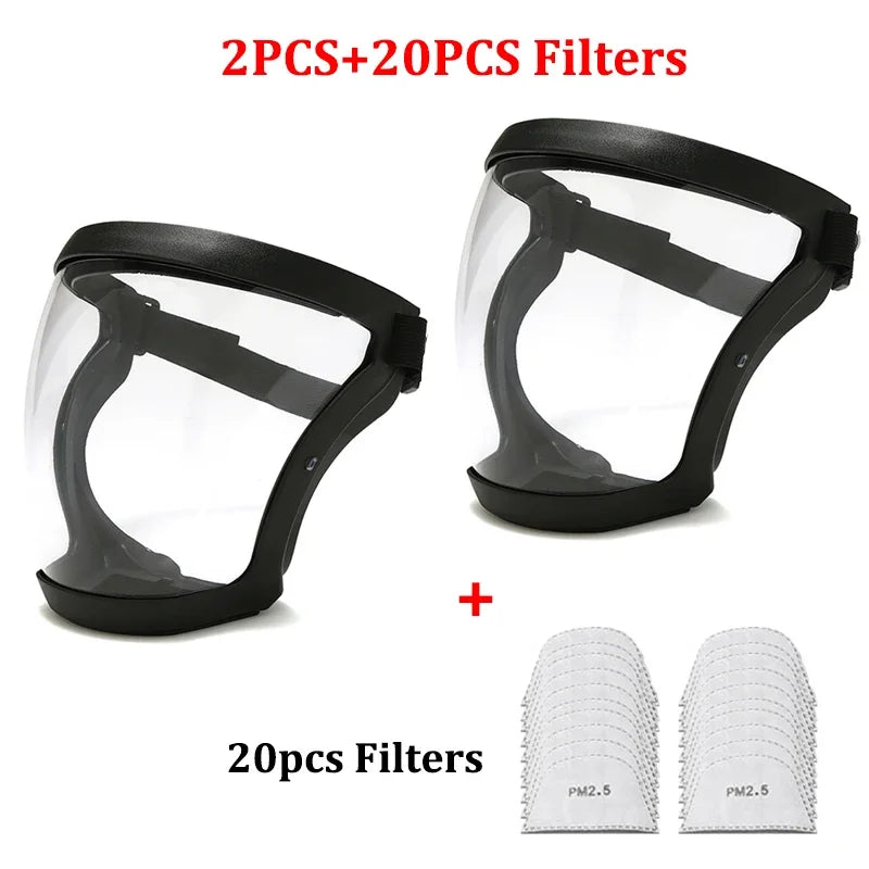 Protection Mask Splashproof Transparent Facial Protector Face FaceMask Protective Outdoor Safety Mask Head Cover Work Protect