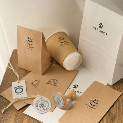 Custom Wooden Stamp Seal Personalized Logo Wedding Party Packaging Stamp Company Address&Name Self Inking Rubber Stamp Artwor