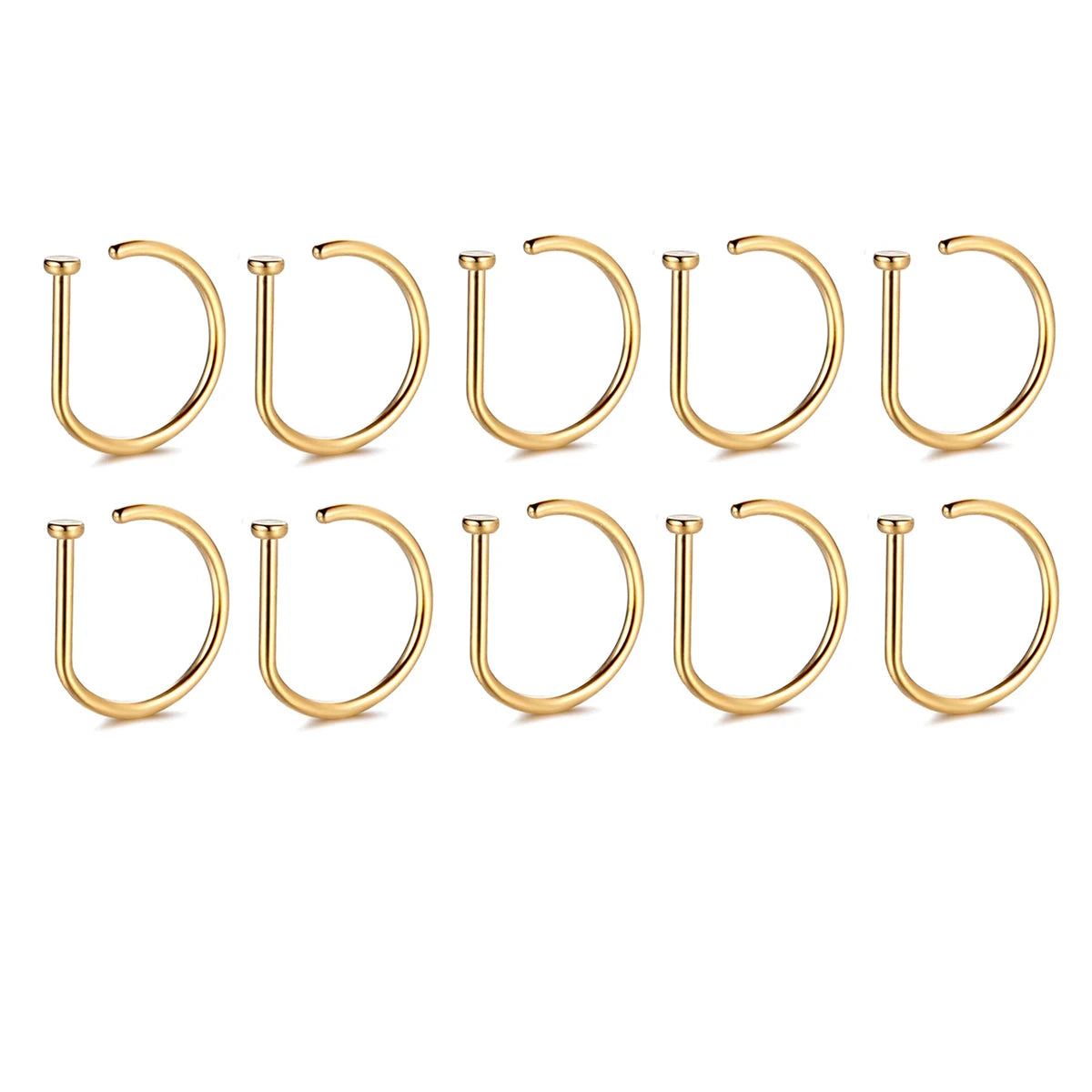 Fake Nose Ring Hoop Lip Labret Ring for Women Non Pierce Hoop Nose Ring Septum Hoop Ring Tragus Rook Ring Non Piercing Jewelr