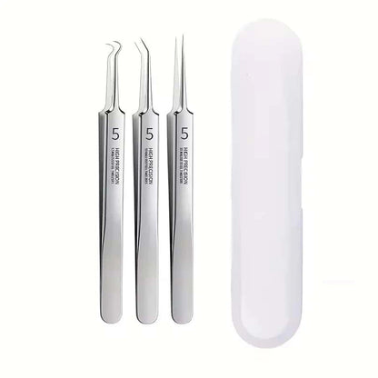 8 PCS Stainless Steel Acne Clip, Cell Clip, Blackhead Clip, Acne Needle, Beauty Salon Acne Needle, Acne Needle Tool - WHITE