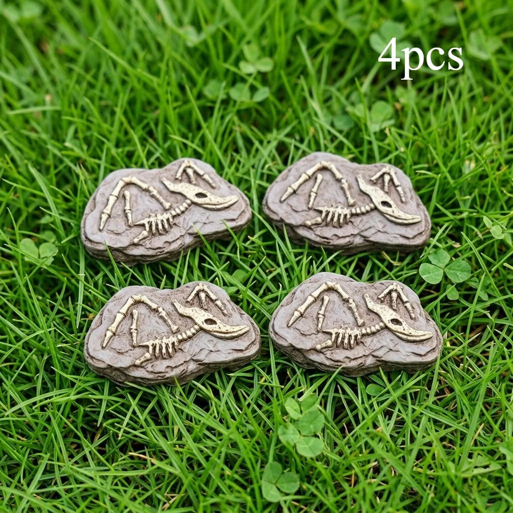 4pcs Micro Landscape Simulation Dinosaur Fossils, DIY Decorations, Desktop Accessories Small Ornaments - pterosaur fossil