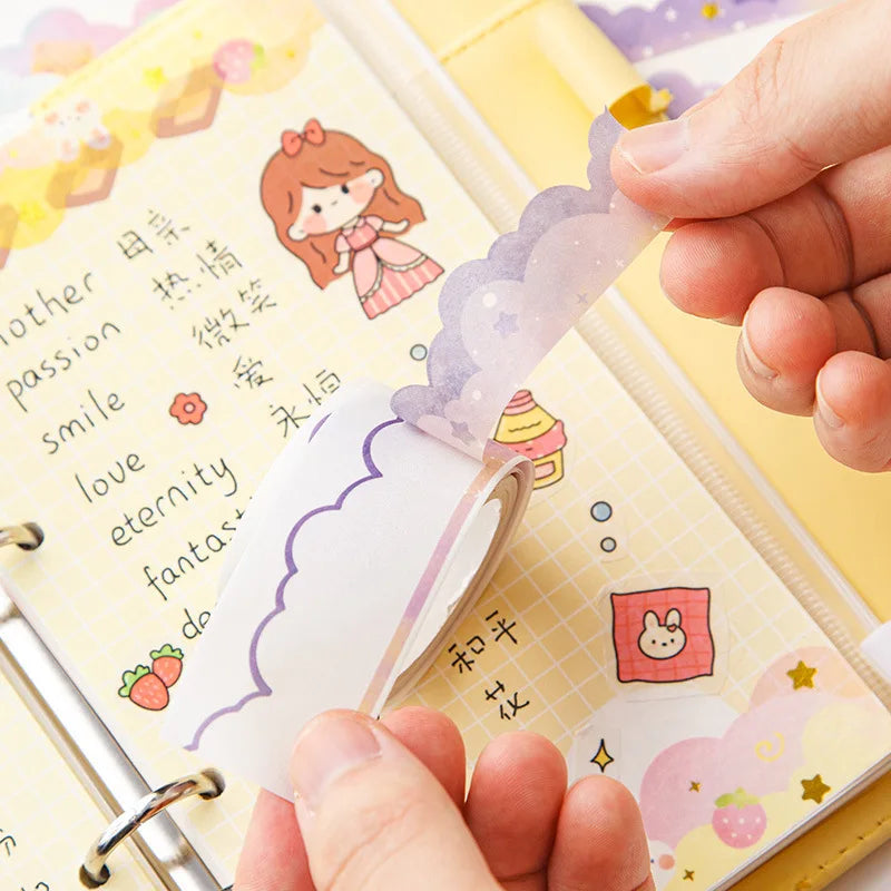 8 Rolls Washi Tape Set Kawaii Cloud Stickers Stationery Masking Tape for DIY Arts Crafts Gift Wrapping Journaling Scrapbookin