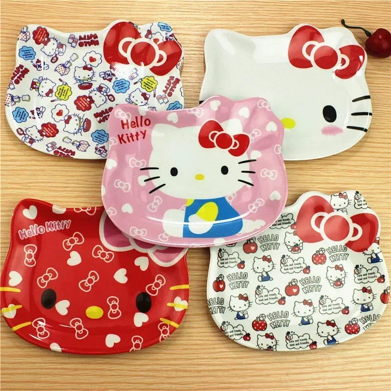 Anime Kawaii Hello Kitty Big Head Plate. Super Cute Plate Is Designed for Girls. It's a Charming Addition to Any Kitchen or H