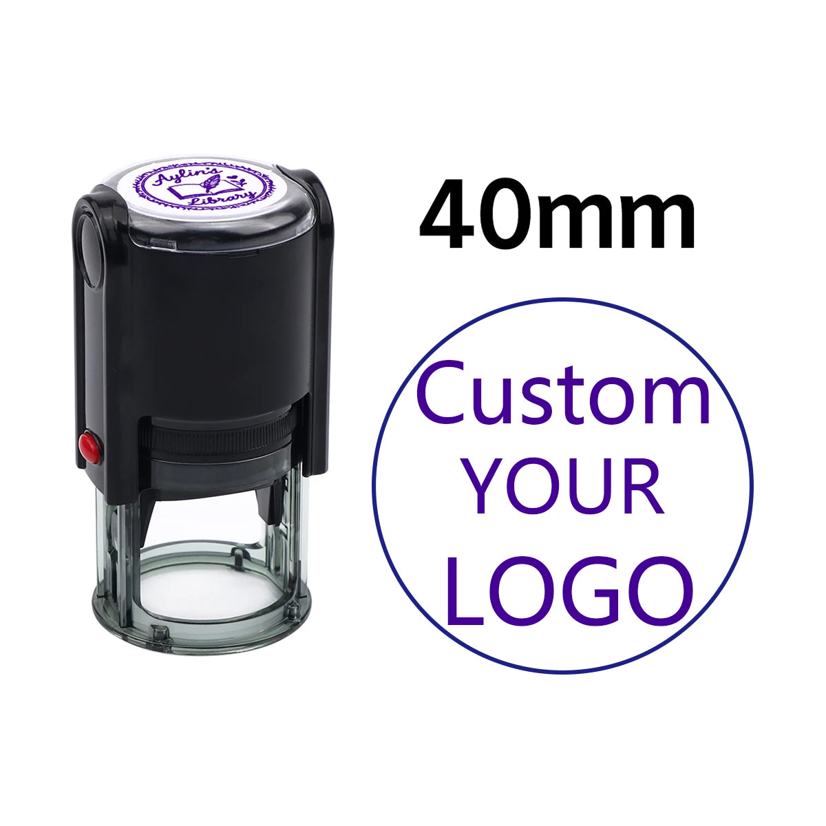 Custom Stamp Round Self Inking,Personalized Stamp 25/30/40/50mm Monogram LOGO Design Rubber Stampswith 4 Optional Ink Colors 