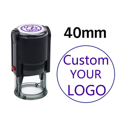Custom Stamp Round Self Inking,Personalized Stamp 25/30/40/50mm Monogram LOGO Design Rubber Stampswith 4 Optional Ink Colors 