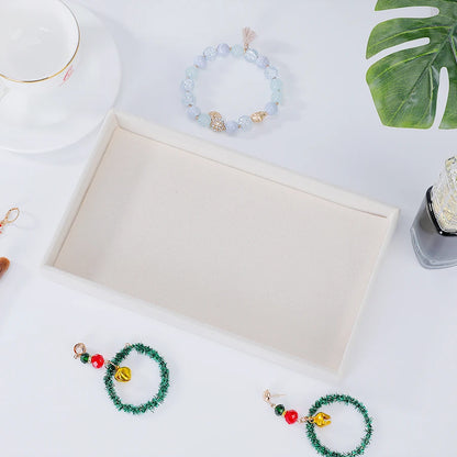 1PC, Flocking Jewelry Box Jewelry Tray, Color: Beige - Empty pallet