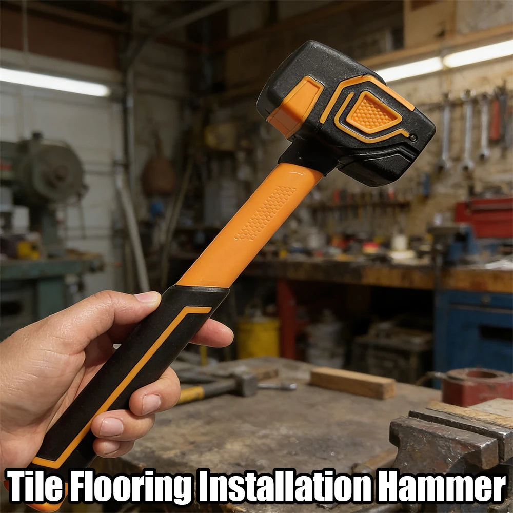 Multifunctional Rubber Hammer Tile Soft Rubber Percussion Hammer Square Hammer Construction Worker Professional Hand Tool