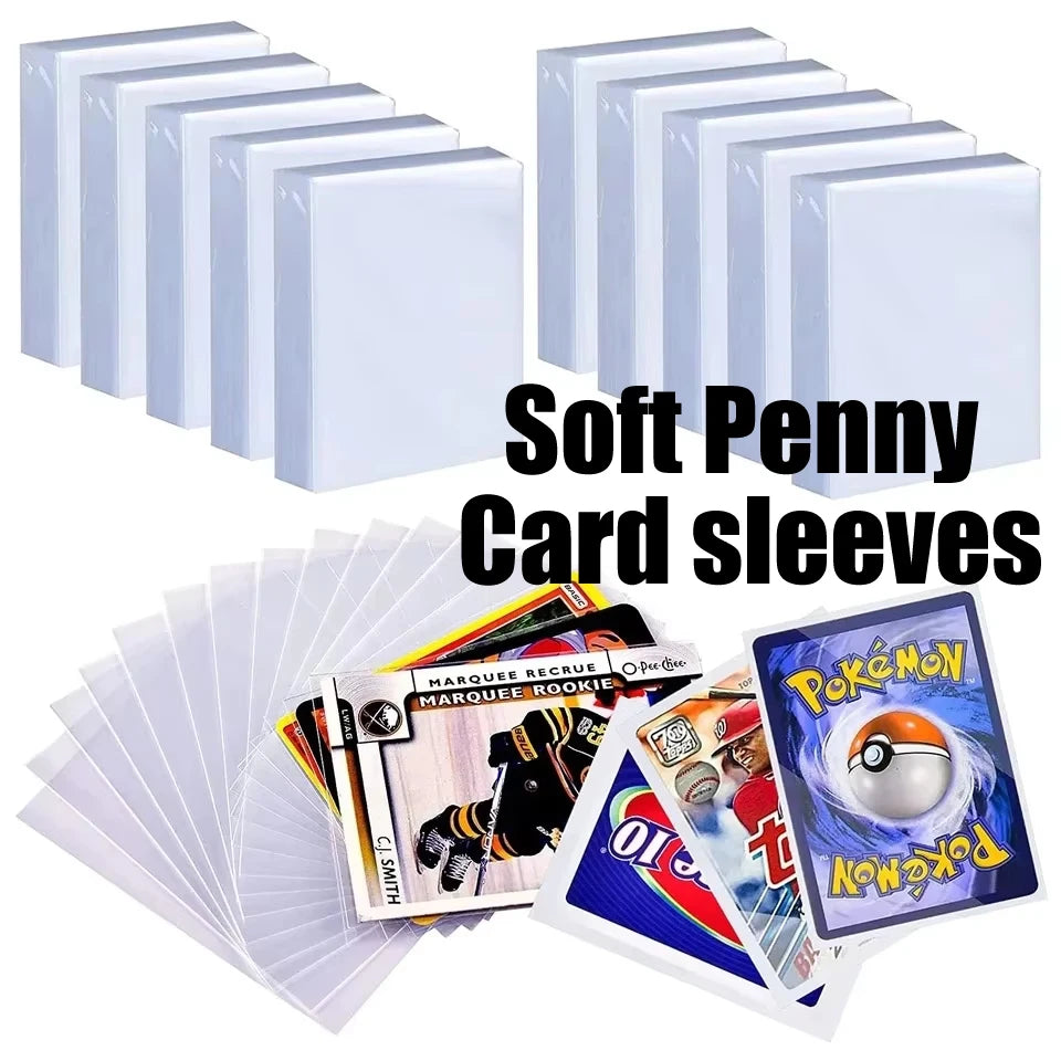 100-600pcs Card Sleeves Hard Soft Card Holder Covered With Protective Filmclear Trading Protectors For Pokmone Football Gamec