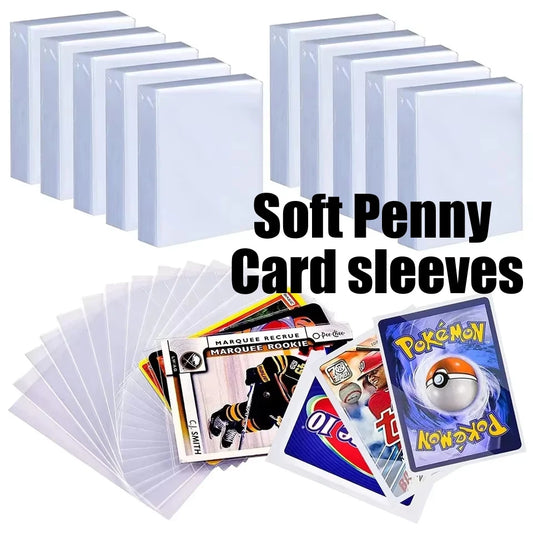 100-600pcs Card Sleeves Hard Soft Card Holder Covered With Protective Filmclear Trading Protectors For Pokmone Football Gamec