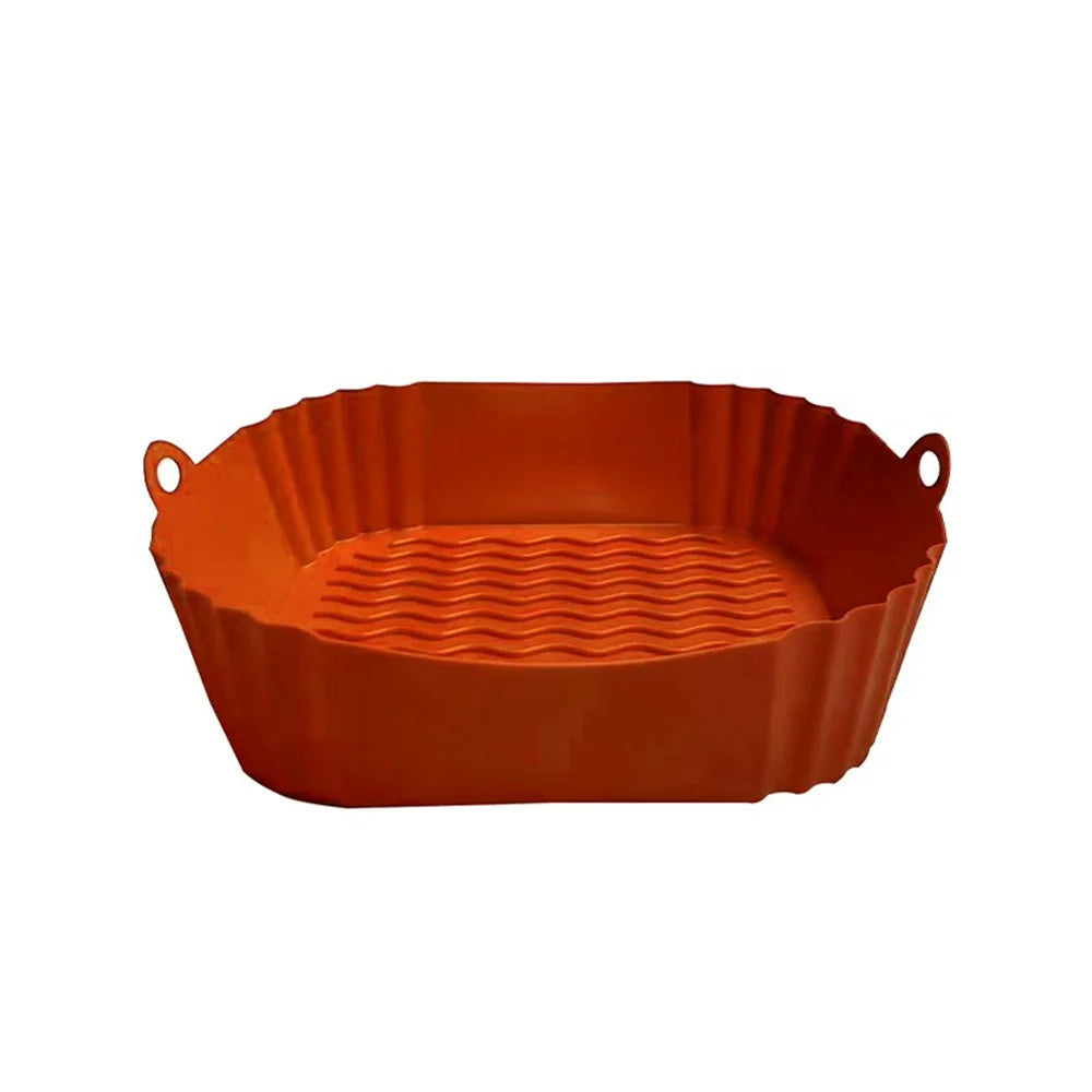 Silicone Air Fryer Liners, Replacement of Parchment Paper Liner - Reusable & Heat Resistant Air Fryer Silicone Baking Tray - 
