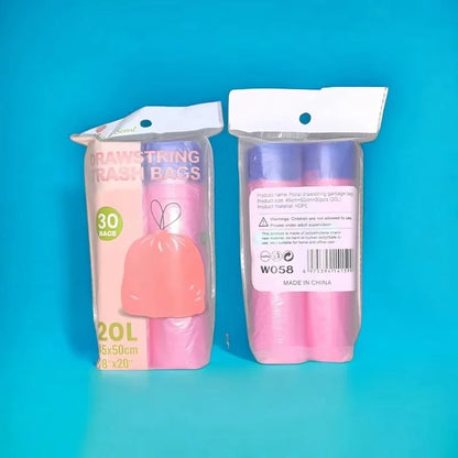 45x50cm Scented Drawstring Trash Bags - Thickened Large Fragrant Garbage BagswithHandles, 4 Scents (Rose/Lavender/Lemon/Vanil