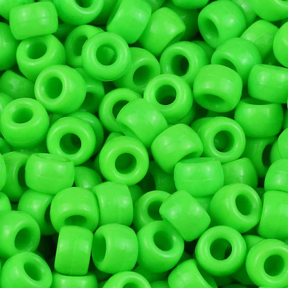100/200/400pcs 6x9mm Solid Color Large Hole Pony Beads DIY Jewelry Making For Friendship Bracelets & Hair Braids Craft Suppli