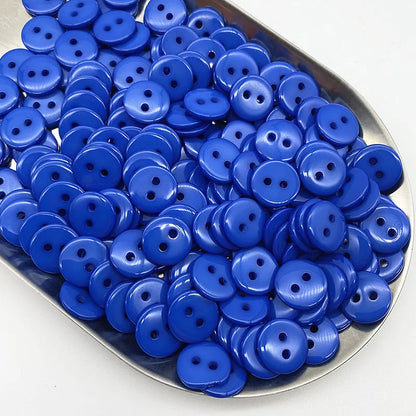 50pcs 11.5mm Colours Double Eye Bread Button Round Resin Sewing Buttons Diy Scrapbooking Multicolour - 07