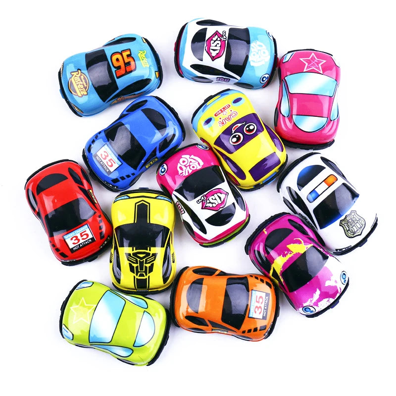 20pcs/lot Cartoon Toys Cute Plastic Pull Back Cars Plane Toy Cars for Child Mini Car Model Funny Kids Toys Kindergarten Toys 