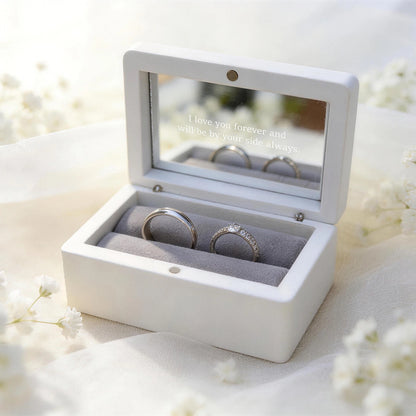 Custom Wedding Ring Box for 2 Rings Personalized Wedding Ring Box for Bride and Groom Before Church Ring Box for the Wedding