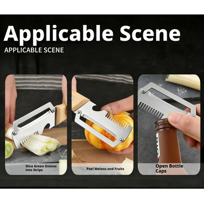 2026 New Paring Knife Ergonomic Wood Handle Knife Stainless Steel Vegetable Peeler with Wooden Handle 2-in-1 Fruit Potato Pee