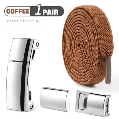 1Pair Magnetic Lock Shoelaces without ties Flat Elastic Laces Sneakers Boots No Tie Shoelace Rubber Bands for Shoes Accessori