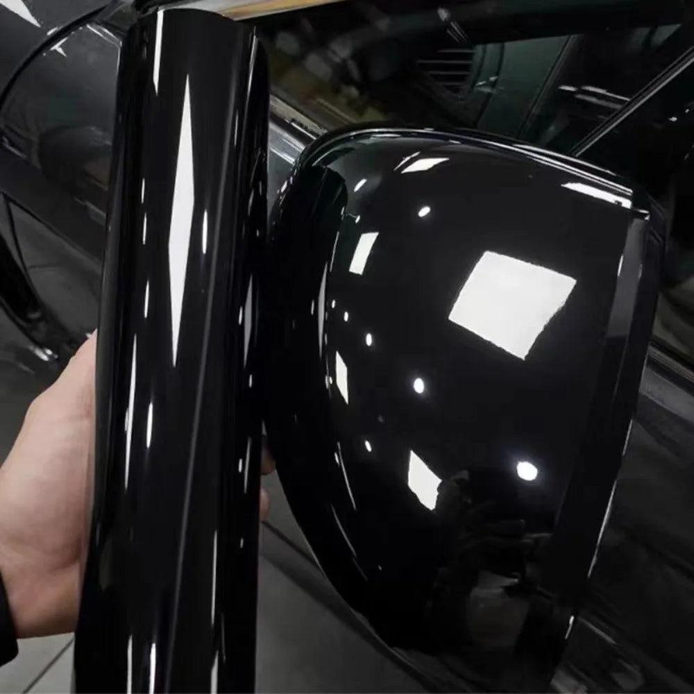 Piano Black Glossy Vinyl Wrap Film Self Adhesive Vinyl Sticker Bubble Free for Window Trim Mirror Car Motorcycles Bicycle Lap