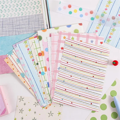 100sheets Ins Wave Point Line Painting Memo Material Paper DIY Handmade Scrapbooking Decor Journal Aesthetic Supplies