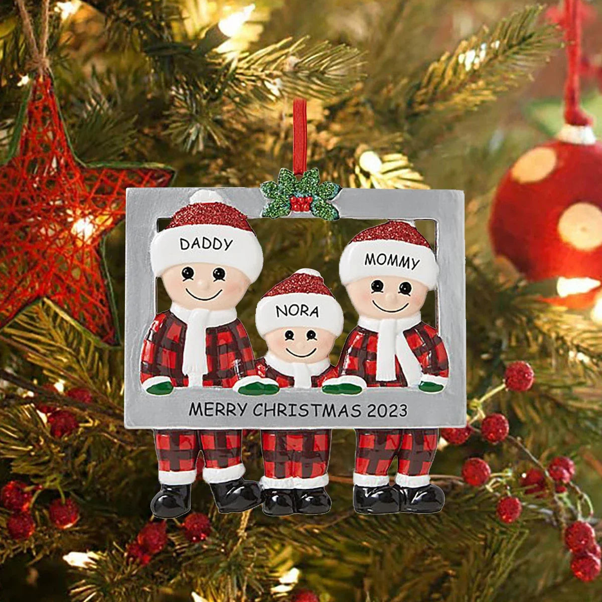 Christmas Pendant DIY Personal Family Christmas Decorations For Home 2024 Navidad Christmas Tree Hanging Ornament New Year 20
