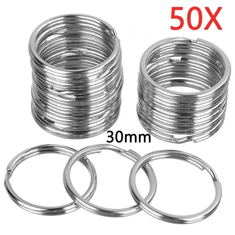30mm/25mm/20mm Metal Key Rings Keychain Sets Keyfob Anti-rust KeyRings Key Chains Car Key Pendant Split - 50pcs 30mm