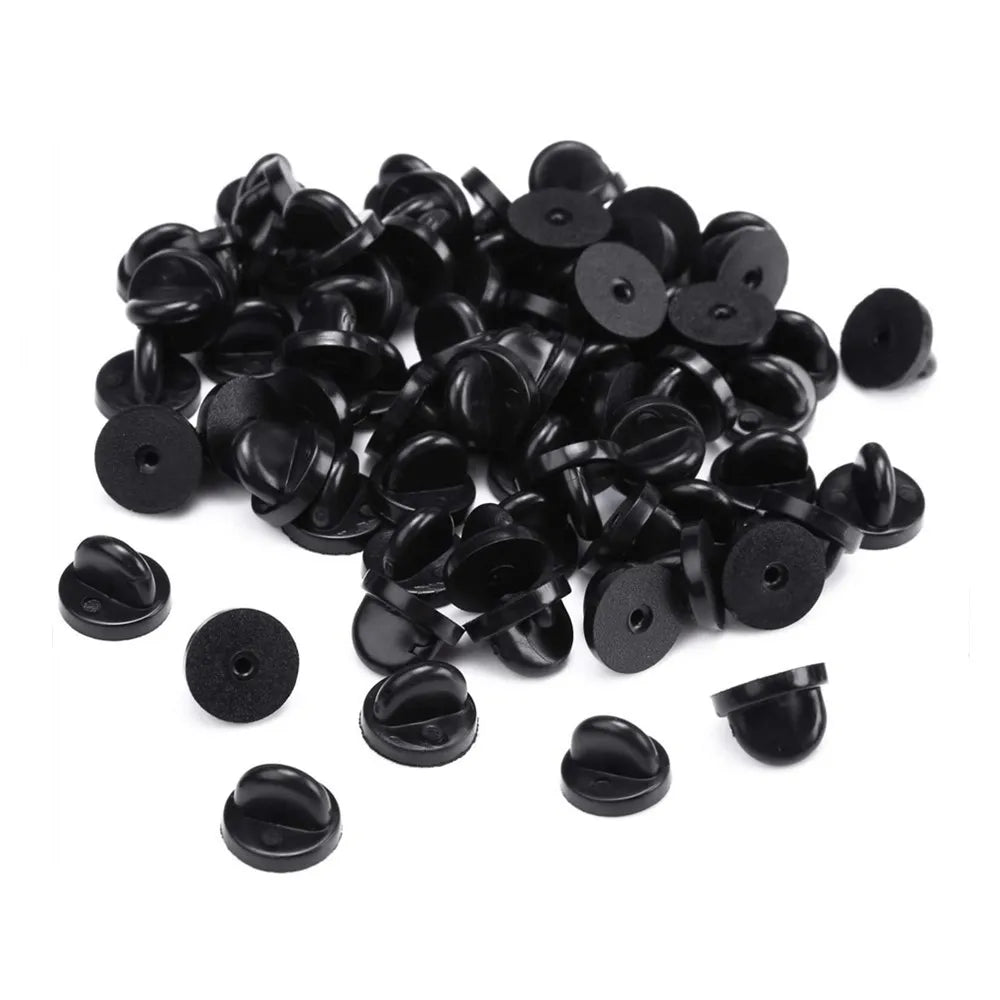 50/100/200 Pairs Enamel Pin Backs Tie Tacks Blank Pins with Rubber Pin Backs for DIY Lapel Pin Brooch Badge Jewelry Craft Mak