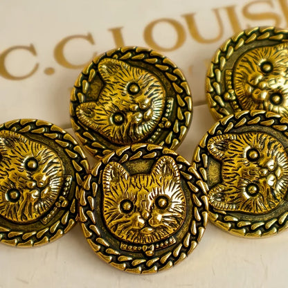 8pcs Vintage Cat Hand-Sewn Buttons, Decorative Buttons, Suitable for Bags, Clothing, Coats, Suits, Trench Coats,Home Decorati