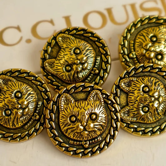 8pcs Vintage Cat Hand-Sewn Buttons, Decorative Buttons, Suitable for Bags, Clothing, Coats, Suits, Trench Coats,Home Decorati
