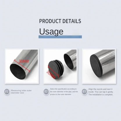 8 PCS Black Round Plastic Blanking End Cap Tube Pipe Inserts Plug Bung Insert Stopper For Chair Leg Pipe tapon tubo
