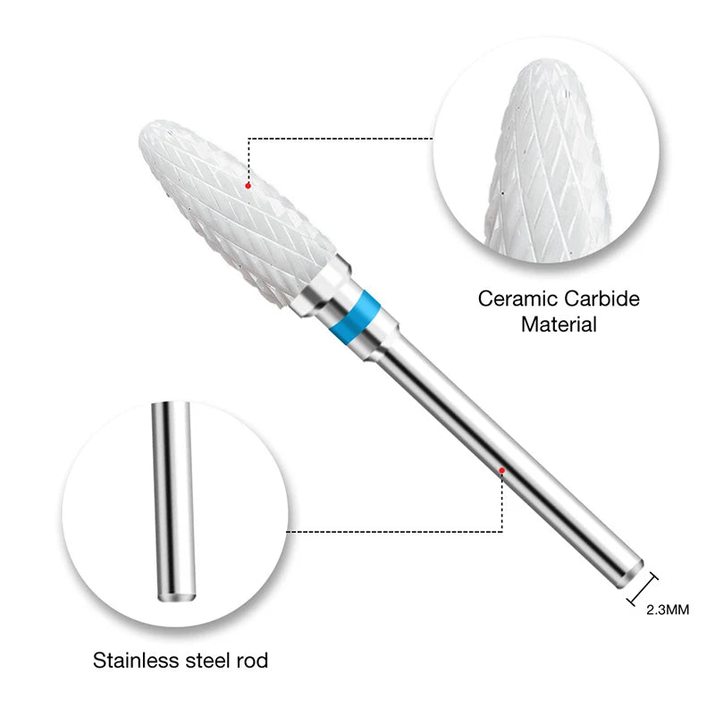 1pcs Ceramic Milling Cutter Nail Drill Bits Electric Manicure Drills Pedicure Mill Bits Machine Files Nail Art accessories To