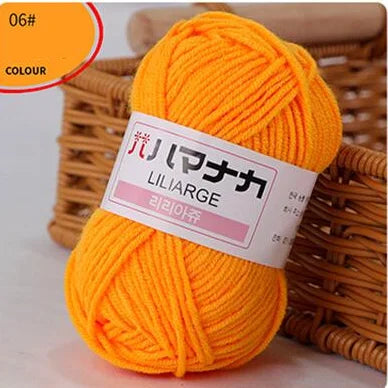 25G Milk Sweet Soft Baby Cotton Knitting Wool Thick Fiber Yarn Velvet Hand Threads for Knitting Wool Crochet Yarn for DIY Swe